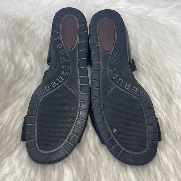 BeautiFeel Black Leather Wrap Strap Open Toe Shoes Sz 40/US 9 - Picture 6 of 7